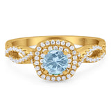 Art Deco Round Natural Stone Twisted Ring