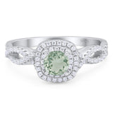 Art Deco Round Natural Stone Twisted Ring