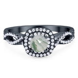 Art Deco Round Natural Stone Twisted Ring