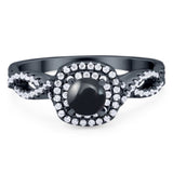 Art Deco Round Natural Stone Twisted Ring