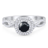 Art Deco Round Natural Stone Twisted Ring