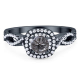 Art Deco Round Natural Stone Twisted Ring