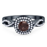 Art Deco Round Natural Stone Twisted Ring