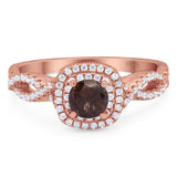 Art Deco Round Natural Stone Twisted Ring