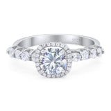 Vintage Style Round Natural Stone Wedding Ring