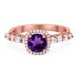 Vintage Style Round Natural Stone Wedding Ring