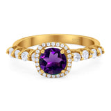 Vintage Style Round Natural Stone Wedding Ring