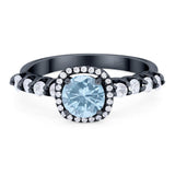 Vintage Style Round Natural Stone Wedding Ring