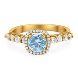 Vintage Style Round Natural Stone Wedding Ring