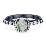 Vintage Style Round Natural Stone Wedding Ring