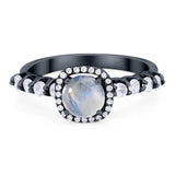 Vintage Style Round Natural Stone Wedding Ring