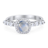 Vintage Style Round Natural Stone Wedding Ring