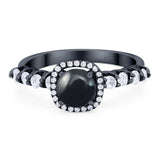 Vintage Style Round Natural Stone Wedding Ring