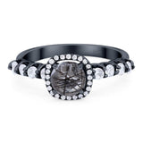 Vintage Style Round Natural Stone Wedding Ring