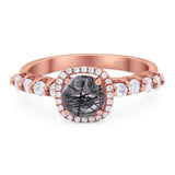 Vintage Style Round Natural Stone Wedding Ring