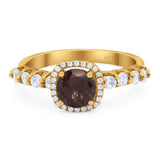 Vintage Style Round Natural Stone Wedding Ring