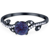 Round Natural Stone Leaf Style Ring