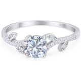 Round Natural Stone Leaf Style Ring