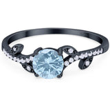 Round Natural Stone Leaf Style Ring