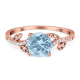 Art Deco Round Natural Stone Leaf Style Ring