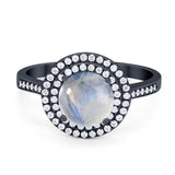 Vintage Style Round Natural Stone Ring