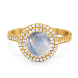 Vintage Style Round Natural Stone Ring