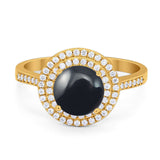 Vintage Style Round Natural Stone Ring