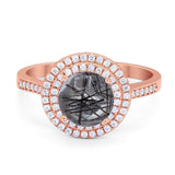 Vintage Style Round Natural Stone Ring