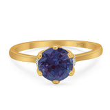 Art Deco Round Natural Stone Halo Ring