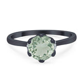 Art Deco Round Natural Stone Halo Ring