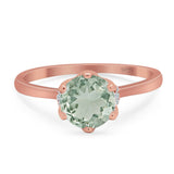 Art Deco Round Natural Stone Halo Ring