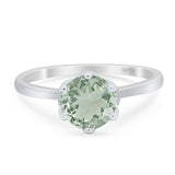 Art Deco Round Natural Stone Halo Ring