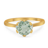 Art Deco Round Natural Stone Halo Ring