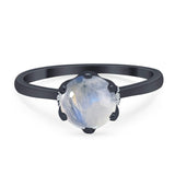 Art Deco Round Natural Stone Halo Ring