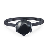 Art Deco Round Natural Stone Halo Ring