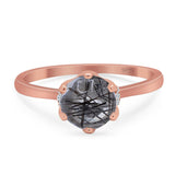 Art Deco Round Natural Stone Halo Ring