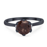 Art Deco Round Natural Stone Halo Ring