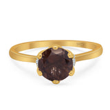 Art Deco Round Natural Stone Halo Ring