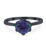 Art Deco Round Natural Stone Halo Ring
