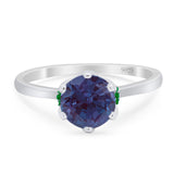 Art Deco Round Natural Stone Halo Ring