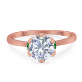 Art Deco Round Natural Stone Halo Ring