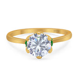 Art Deco Round Natural Stone Halo Ring