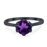 Art Deco Round Natural Stone Halo Ring