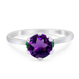 Art Deco Round Natural Stone Halo Ring