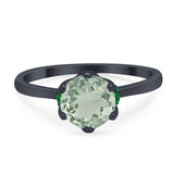 Art Deco Round Natural Stone Halo Ring