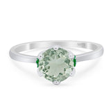 Art Deco Round Natural Stone Halo Ring