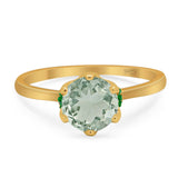 Art Deco Round Natural Stone Halo Ring