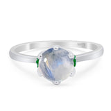 Art Deco Round Natural Stone Halo Ring