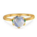 Art Deco Round Natural Stone Halo Ring