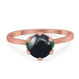 Art Deco Round Natural Stone Halo Ring
